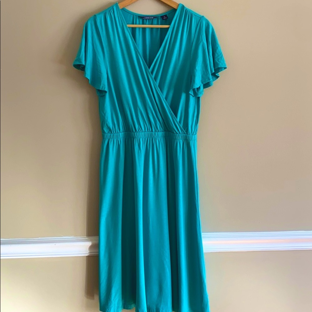 Land's End Pool Blue Surplice Dress